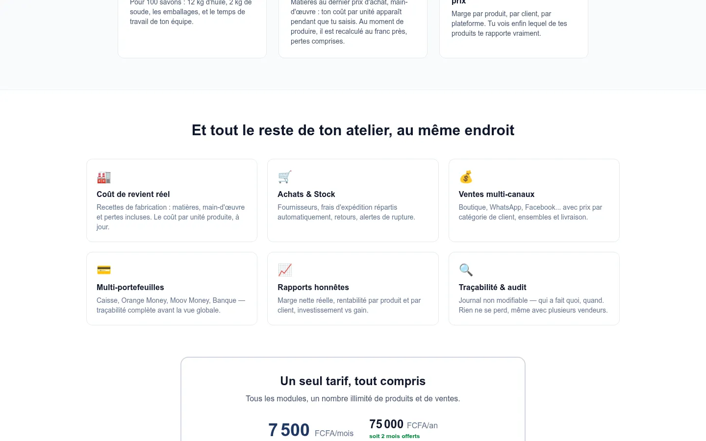 Compta++: the modules and the all-inclusive price